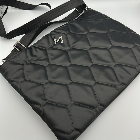 lug Handbags - Lug Satin Luxe Large Portfolio Crossbody - Galley Black